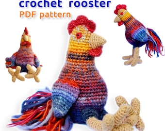 Amigurumi Gallo Patrón de Ganchillo PDF / Patrón Gallo de Ganchillo / Patrón Amigurumin Gallo / Patrón de Pájaro de Ganchillo / Patrón de Ganchillo de Pájaro