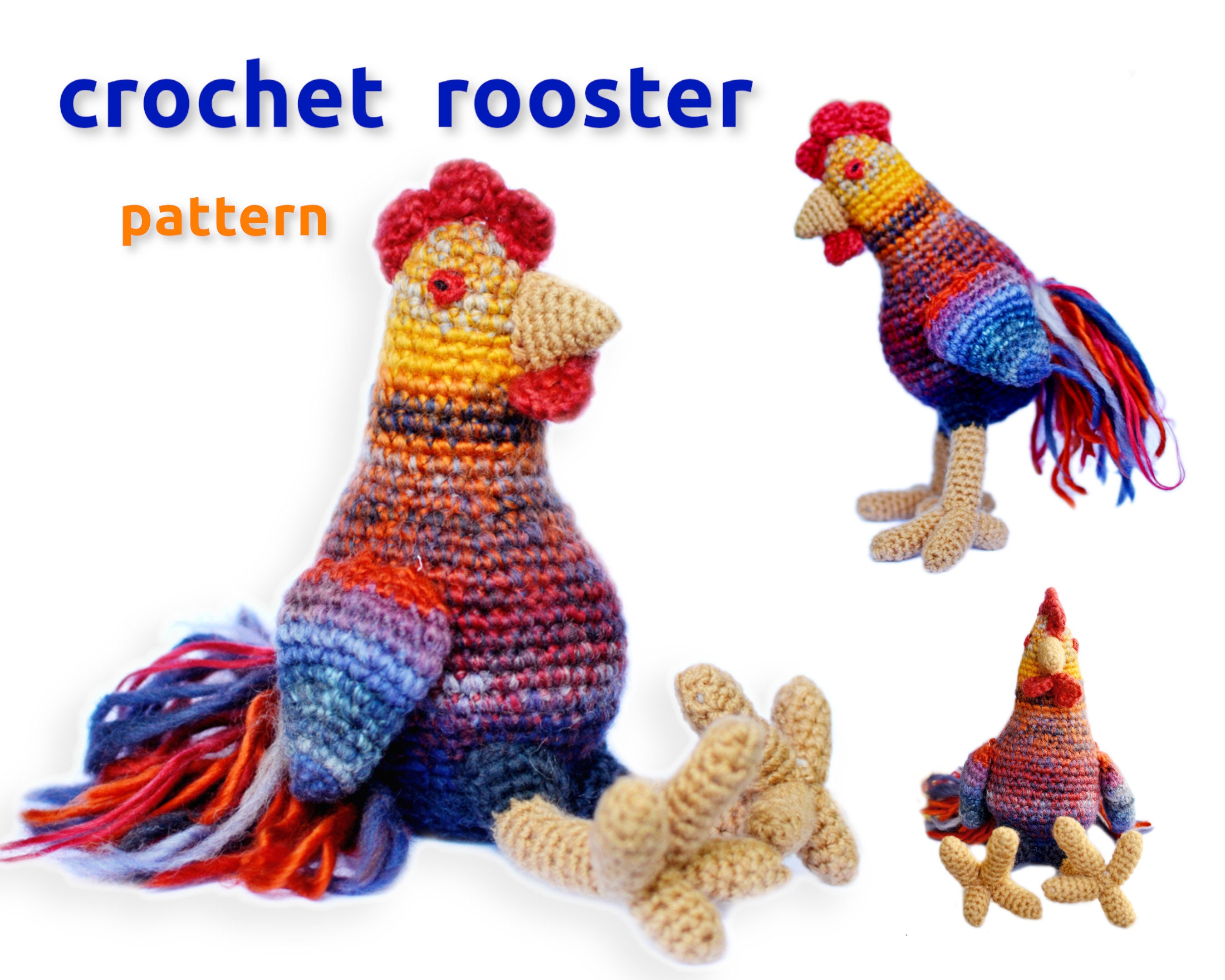 Amigurumi Rooster Crochet Pattern PDF Crochet Rooster Pattern Rooster