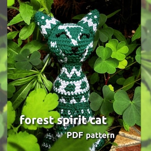 Cat Amigurumi Crochet Pattern: Forest Spirit Cat | Amigurumi Crochet Cat Pattern | Cat Crochet Pattern Amigurumi | Cat Pattern PDF Download