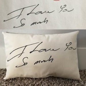 Handwriting Pillow, CREAM, handwritten memory, memory pillow, Gift under 25, keepsake pillow, sympathy, bereavement gift, Grandma's writing