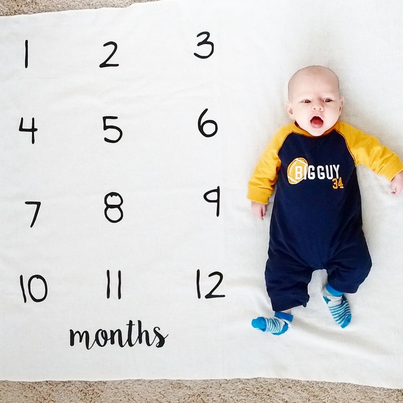 Watch Me Grow Blanket Monthly Count Baby Shower Gift Gifts Etsy