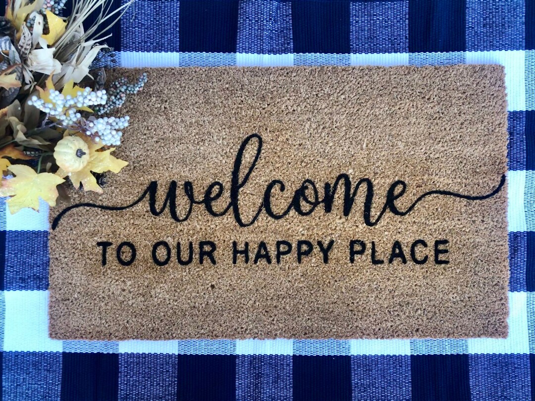 to Our Happy Place Doormat Happy Family Doormat Etsy