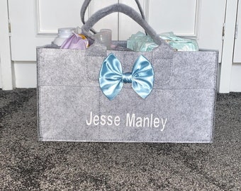 Personalised baby caddy / organiser for nursery / nappy bag / new baby gift for mummy / newborn baby shower changing bag