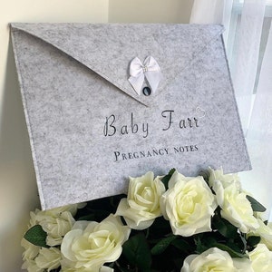 Personalised pregnancy notes folder / maternity paperwork folder for notes / new mums babies gifts pregnant announcement