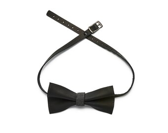 leather bow tie, black bow tie, Mens Bow Tie, Wedding Bowties,Groom Bowtie, Tie For Men, wedding bow tie