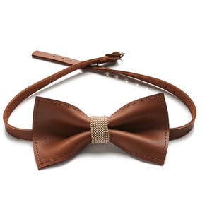 leather bow tie, neck tie, wedding bow tie, gentalman, gift for husband, genuine leather gift, groom