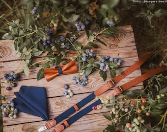 Carmel blue leather suspenders , christmas gifts for him, wedding suspenders, christmas gifts for boyfriend, xmas gifts for men