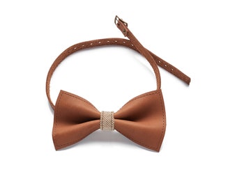 leather bow tie, neck tie, wedding bow tie, gentalman, gift for husband, genuine leather gift, groom