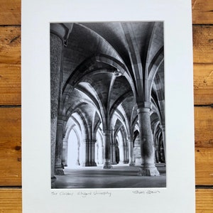 The Cloisters, Glasgow University, signed mounted print-Glasgow University-Black & White-Photograph- FREE DELIVERY