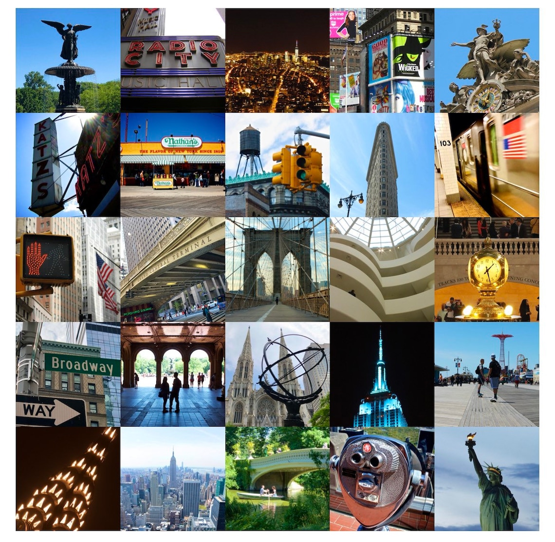 New York Iconic Print Colour Version Photograph Signed Mounted Square