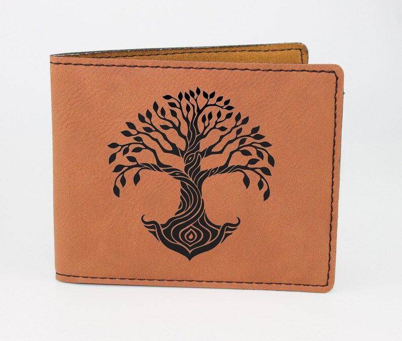 Tree of Life Laser Engraved Vegan Wallet Spiritual Birthday - Etsy