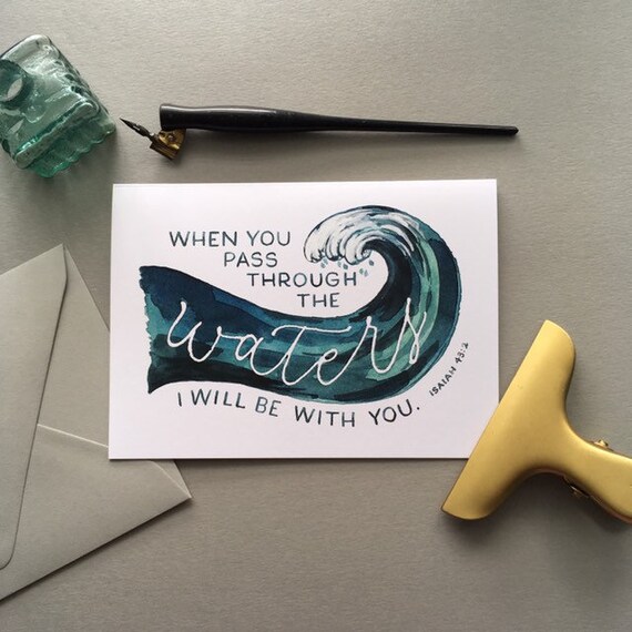 Pass Through Waters Encouragement Card Etsy