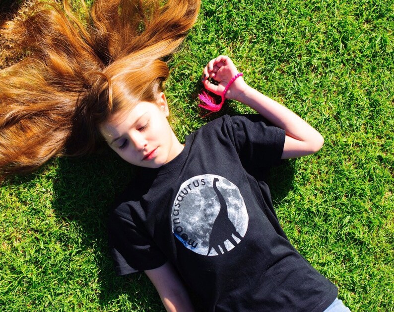 Kids Black Moonasaurus T-Shirt