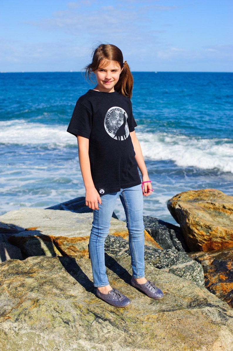 Kids Black Moonasaurus T-Shirt