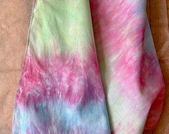 fabric sewing projects cloth tie dye fat quarter face cover Tie dye bandana 100/% cotton hand dyed fabric for masks 22\u201dx22\u201d with hems
