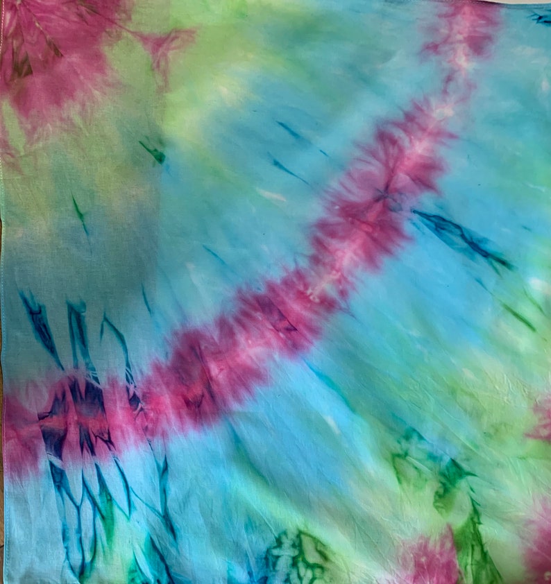 fabric sewing projects cloth tie dye fat quarter face cover Tie dye bandana 100/% cotton hand dyed fabric for masks 22\u201dx22\u201d  with hems