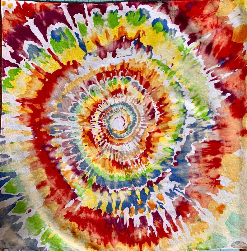 fabric sewing projects cloth tie dye fat quarter face cover Tie dye bandana 100/% cotton hand dyed fabric for masks 22\u201dx22\u201d with hems