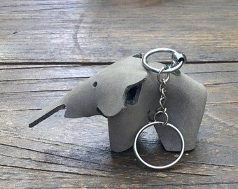 handmade keychain leather elephant gift