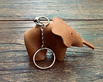 handmade keychain backpack pendant elephant leather