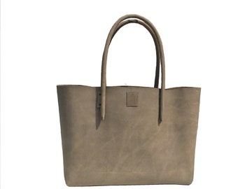 Big leather bag shopping bag shopper bag used look vintage-design handmade