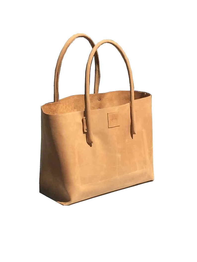 Leather Shopper Large Leather Bag Leather Shopper Leather Purque Bag Vintage Design Natural Leather Semi-riFri used look handmade