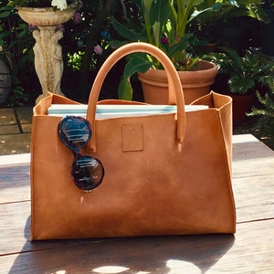 Leather bag tote bag leather “small transporter” bag for DIY semi-rigid leather used look design handmade