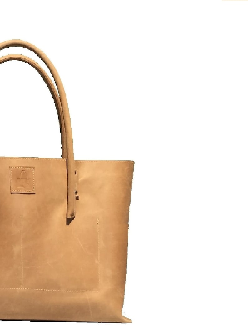 Leather Shopper Large Leather Bag Leather Shopper Leather Purque Bag Vintage Design Natural Leather Semi-riFri used look handmade