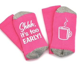 Cadeau chaussettes roses Coffee Lovers pour femme