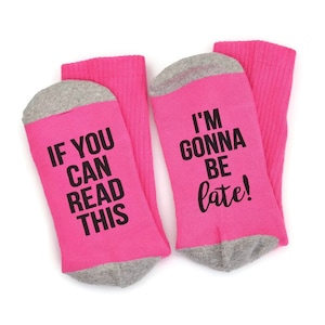 Funny Gifts for Her - Pink Socks for Women, If You Can Read This, Gift for Sister, Gift for Friend, Gift for Daughter