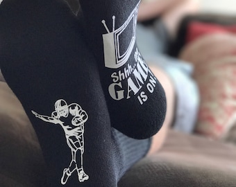 Chaussettes de football - Cadeau football - Cadeau fête des pères - Papa footballeur - Chaussettes amusantes - Cadeau pour lui - Cadeaux papa - Foot Ball - Cadeau de Noël