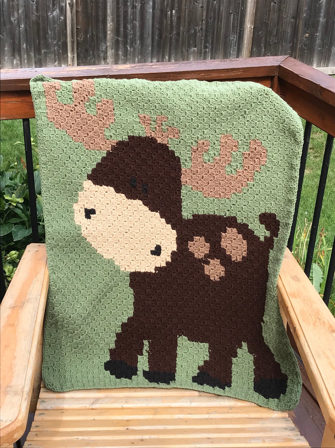 Crochet Baby moose blanket Etsy