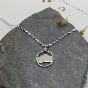 Gallopaz necklace, mountain necklace, 925 silver necklace, handmade necklace, openwork silver necklace, shiny finish silver necklace