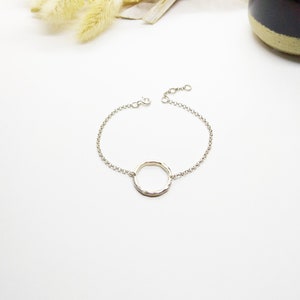 Handmade sterling silver bracelet - Hammered bracelet - Woman silver bracelet