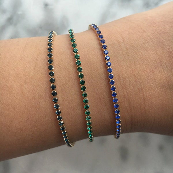 SKINNY B Slim Crystal Stackable Tennis Bracelet