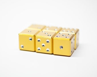 Gold Topaz D6 - Gemstone Collection - Dice sold individually