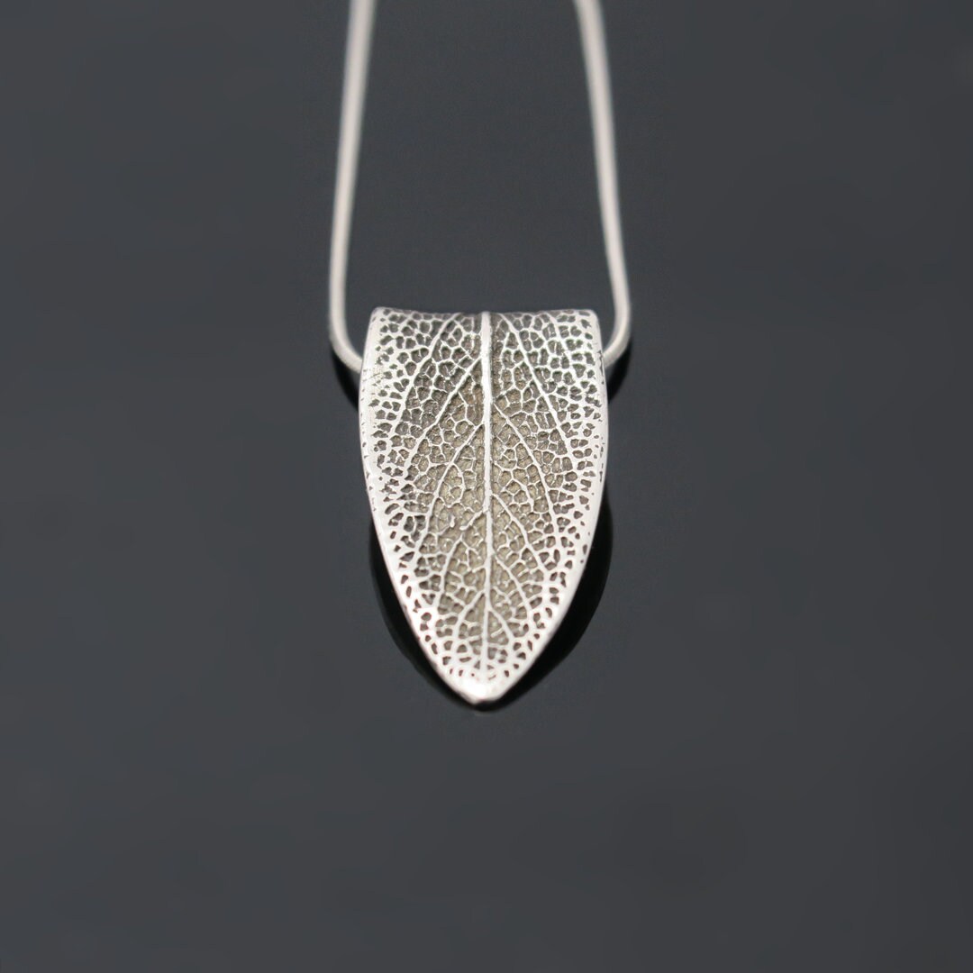 Nature jewelry Silver Leaf necklace Sage leaf necklace Etsy