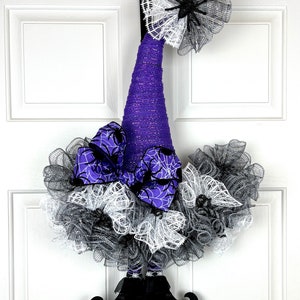 Halloween wreath, Halloween door hanger, Witch hat, Witch wreath, Witch door hanger, Spooky wreath, Halloween decor