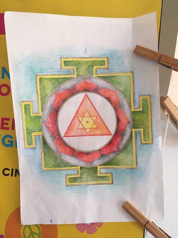 Meditation Coloring Yantra in A4 • Ganesha yantra • Meditative Adult Coloring