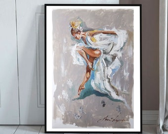 Ballet Beauty canvas art, Ballerina Portrait, Enchanting Wall Decor, Elegant Framed Art