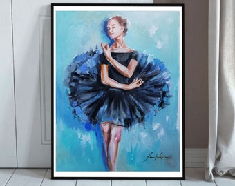 Ballerina canvas art, Modern dancing woman,Modern Ballet painting, Trendy wall art, Dancer wall art, Art for Living Room