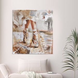 Ballerina wall art, Dance painting, Ballet painting, Miniature wall art, Boho room painting