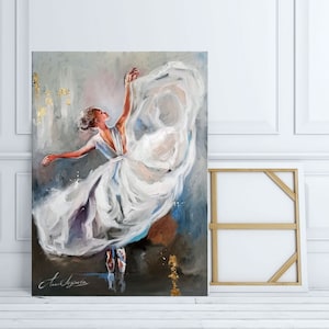 Ballerina painting, Ballet dancer painting, Trendy wall art, Dancer wall art, Woman painting on canvas