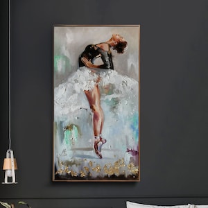 Ballerina Painting print, Ballet Dancer painting, Bohemian decor, Ballet print on canvas, Bohemian wall art, Ballet wall art