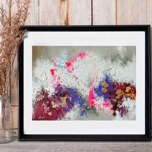 Colorful Abstract painting, Modern wall art, Grey pink painting, Original abstract painting, Abstract miniature