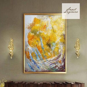 Yellow flower art, Spring Painting, Original oil painting, Floral painting