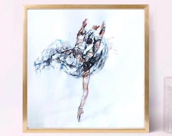 Ballerina wall art, Dance painting, Ballet painting, Contemporary drawing, Dance girl painting