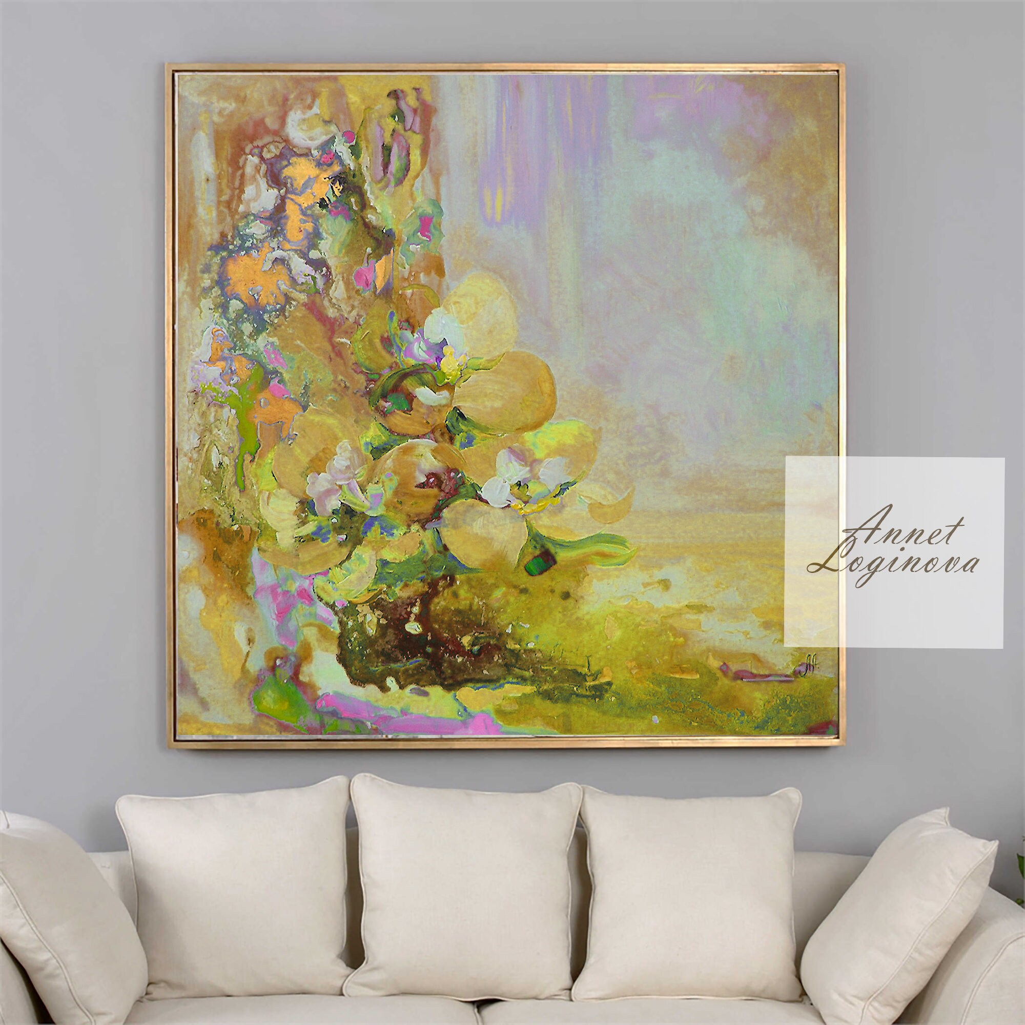 Abstract Canvas Art Blue Wall Art Living Room Wall Art Etsy