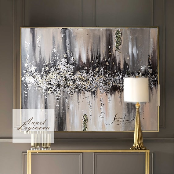 Abstract Canvas Wall Art Modern Original Uk - Silver And Gold Wall Art Uk Abstract Canvas Wall Art Modern Original Uk - Silver And Gold Wall Art Uk