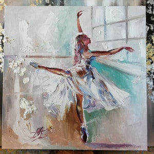 Ballerina Malerei, Ballett Tänzerin Malerei, Tänzerin Wandkunst, Frau Malerei auf Leinwand