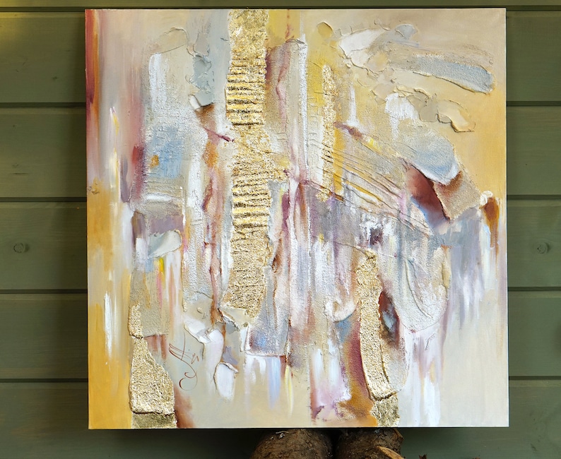 Abstract Gold Foil Art Gold Foil Abstract Artwork Original Etsy